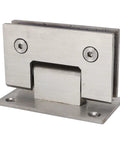 Heavy Duty Stainless Steel Glass Shower Door Hinges 90 Degree Fits 8 To 12mm Glass Quiet Operation Easy Install For Bathroom And Cabinet Supports Up To 140 Lbs Built To Last Rugged Durable.
