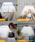 Go To Cordless Under Cabinet LED Lights With Remote Control Rechargeable 20 LED Dimmable Closet Light illuminating various spaces