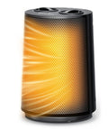 Portable 1500W Space Heater with PTC Ceramic Heating, Quiet Fan Modes, Overheat and Tip Over Protection, compact black unit