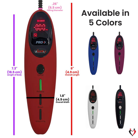 Heavy Duty LCD Electric Vacuum Pump Controller With 10 Pulse Modes And Digital Smart Presets; red handheld controller displayed with digital readout.