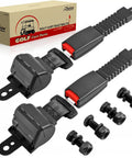 Retractable Golf Cart Seat Belt Kit Universal Fit For EZGO, Yamaha, Club Car, Go Kart And UTV Front Or Rear Mount, shown with 42-Inch Belt and 35-Inch Bracket, includes bolts