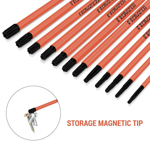 Six Inch Long Torx Bit Set T7 To T40 Magnetic Security Tamper Proof Star Bits with magnetic tip for screws