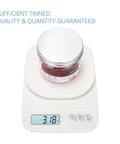 Jar of Solder Seal Wire Connectors 200 Pieces 22 To 18 AWG Red on scale showing weight of 3.18 ounces