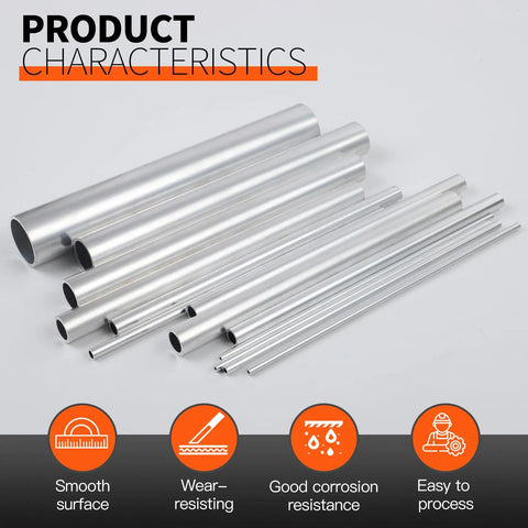 6061 Aluminum Tubing 1-1/2 Inch Outer Diameter 1-1/4 Inch Inner Diameter 13 Inch Length Seamless Round Tube 3mm Wall Built To Last