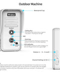 Smart Wireless Doorbell Chime For Home With Easy Setup, Expandable Intercom System That Works Indoor Or Outdoor, Weatherproof Receiver And Transmitter, No Wiring Required, Plug In Or Mount On Wall, Great Front Door Security And Convenience, showing front and side view of device with buttons and features labeled.