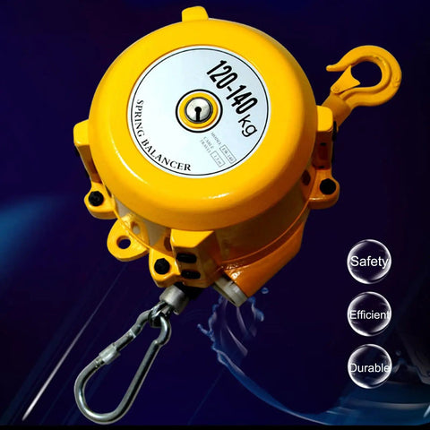 Adjustable Retractable Spring Balancer For Tool Holding In Industrial Settings 1.5m Aluminum Alloy Wire Supports 1 to 3kg Weight Range Easy Height Lock Reduces Fatigue And Boosts Safety With Heavy Duty Overhead Tool Holder, yellow unit