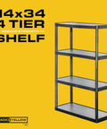 Badass 4 Tier Heavy Duty Plastic Storage Shelves For Garage Or Shed Use Black 2 Pack Built Tough Racks with four shelves.