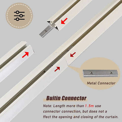 Ultra Thin Ceiling Curtain Rail Aluminum Track For Heavy Curtains With Silent Glide Pulleys, Ceiling Mount Room Divider Rod For Privacy, Black Finish, 12.5m 41ft Length, 1.5 cm Slim Design, Heavy Duty built-in connector and metal joint