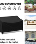 Waterproof 2 Seater Outdoor Bench Cover For Patio Garden Furniture, Built To Last Sofa Chair Cover Fits 53L X 26W X 35H Inches