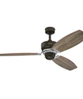 Thurlow 54-Inch Dope Industrial Vintage Indoor Ceiling Fan With Weathered Bronze And Brushed Nickel Finish, Ideal For Large Rooms
