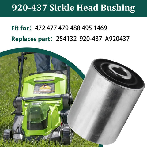 Two Piece 920 437 Sickle Head Bushing Replacement Fits 472 477 479 488 495 1469 Tractors Replaces 254132 Forged Steel Oil Impregnated Pivot Bushing for Sickle Drive shown on tractor image