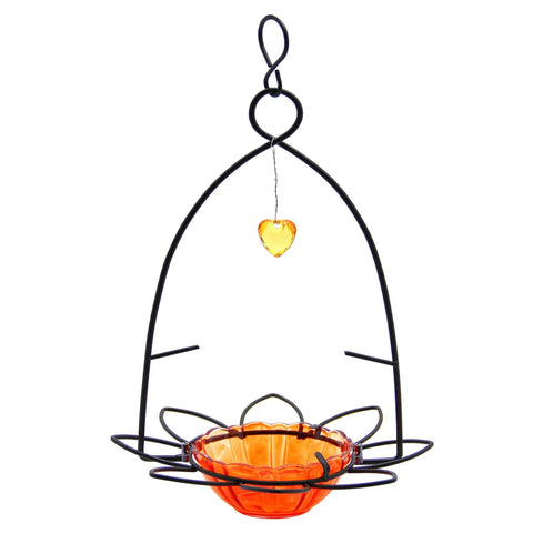 Orange Oriole Bird Feeder With Easy Clean Detachable Bowl, Durable Eco Friendly Plastic And Powder Coated Metal, Attract More Orioles In Your Yard