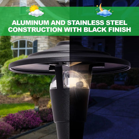 Low Voltage Outdoor Path Lights 8 Pack For Walkways And Gardens Modern Skyline Stake Lights showing aluminum and stainless steel