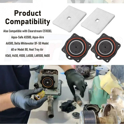 Air Pump Rebuild Kit For Hiblow HP60 And HP80 Aerators Includes Diaphragm Filter And Screws Restores HP60 HP80 Units