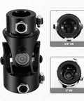 Three Quarters Inch DD X One Inch DD Universal U Joint Black Steering Shaft