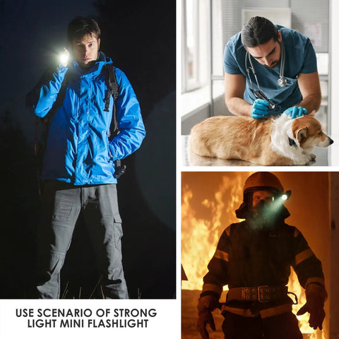 Ultra Bright 500 Lumen Pocket Pen Light With Clip, AAA Powered Mini Flashlight for outdoor, veterinary, and emergency use scenarios