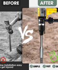 Comparison of manual hammering and SDS Max Ground Rod Driver For Five Eighth Inch And Three Quarter Inch Rods with rotary hammer drill