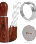 51mm Espresso Accessories Kit With WDT Tool Dosing Funnel Puck Screen Set 316 Stainless Steel Needle Coffee Distribution Stirrer