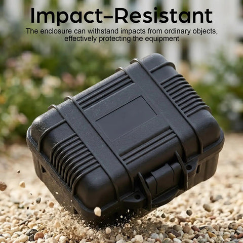 Hella Sturdy Portable Plastic Toolbox With Foam Padding For Small Parts Organization And Hardware Storage Slick Handheld Tool Case For Everyday Pros on gravel, showcasing impact resistance.