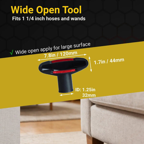 Wide open tool from Universal Vacuum Attachments Kit For 1.25 Inch And 1.875 Inch Hoses Shop Vac Accessories.
