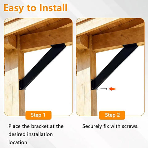 Heavy Duty 45 Degree Corner Brace Pergola Kit Pair Of 45 Degree Angle Support Brackets For Gazebos Cabins Terraces And Outdoor Structures Durable Steel Connector Brackets Set