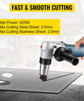 Electric Metal Nibbler 625W Cutter With 1000 RPM High Speed Rotor cutting steel sheet, handheld power tool for metal fabrication