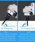 Two-panel view of 1/4 in dry diamond core drill bits set (2 pcs) on an angle grinder with 5/8-11 thread