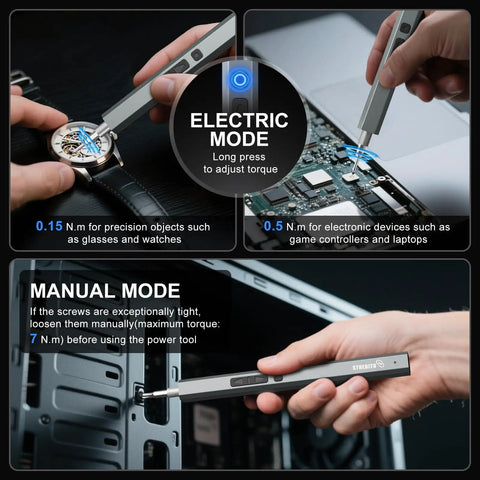 Electric Screwdriver Kit With 144-In-1 Precision Bits And 120 Magnetic Bits focusing on electronic mode for PC and gadgets