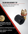 Breakaway Tip And Talon Baton Cap For Expandable Batons With Ceramic Tip and ASP logo, shown disassembled