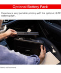 On The Go Wireless Portable Printer With 50 Sheet Paper Tray And 1.44 Inch Display in a car with optional battery pack