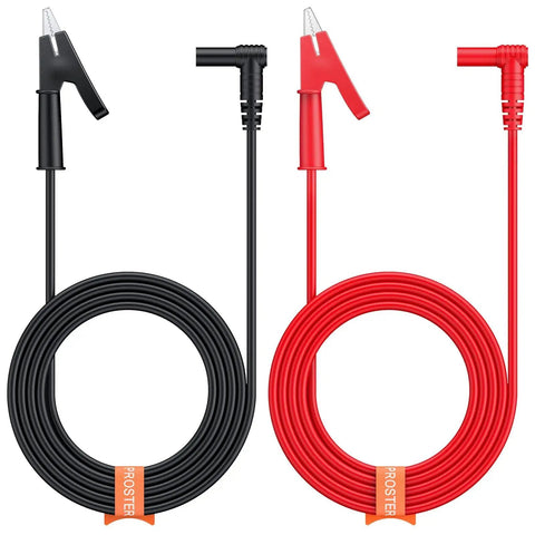 Red and black Banana Plug To Alligator Clip Test Lead 4mm, 15A 1000V Pure Copper Flexible Electrical Cable One Meter For Multimeter