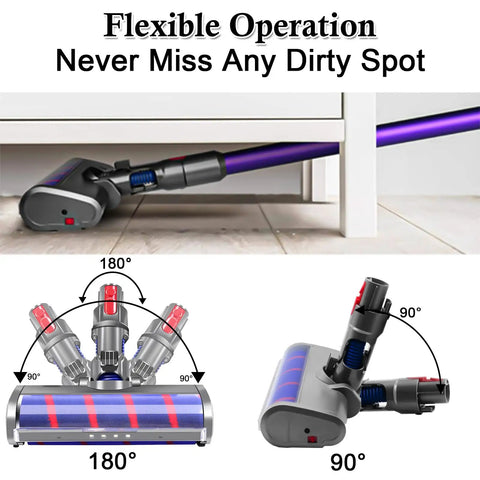 Soft Roller Vacuum Head For Cordless Dyson V7 V8 V10 V11 V15 Hardwood Floor Attachment cleaning under furniture