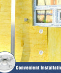 Rock Solid 200 Piece Foam Board Fasteners Kit Features Heavy Duty Galvanized Washers And Stainless Steel Screws For No Sweat Insulation Setup Tough Construction Hardware on yellow insulation wall.