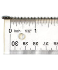 24 Inch Ball Chain Necklace In T304 Stainless Steel Two Point Four Millimeter Gauge Made In The USA shown with ruler for size
