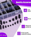 Nylon Spacer Kit With 540 Pieces In 18 Sizes Black And White Round Spacers Standoff Nuts For M3 M4 M5 M6 Screws Ideal For Prototyping Electrical Insulation And Vibration Dampening, black nylon spacers in organizer
