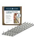 Heavy Duty 17 Inch Upholstery Tack Strips 5 Pack Premium Metal Trim Nails with clear packaging and strip detail.