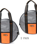 Heavy Duty Jumper Cable Organizer Bag That Straight Up Keeps Your EV Charging Cords Extension Lines And Tow Straps Snag Free With Zero Sweat Using A Secure Zipper And Sturdy Handle, 14.5 inch gray round bags.