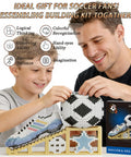 Dope 2026 Soccer Ball Building Block Set With Sport Sneaker And Luminous Crystal Shoe Realistic Mini Soccer Display On Golden Stand STEM Bricks DIY Educational Toy For World Cup Fans Teens And Adults, 3110-piece ABS set