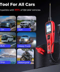 12-24V Car Circuit Tester Kit With Power Probe, Short and Open Finder, All in One Auto Electrical Diagnostic Tool for Voltage, Polarity, Continuity, Signal Circuit Diagnosis, Component Activation, and Bad Ground Checks; red probe with cable