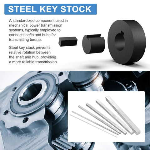 Heavy Duty Square Steel Key Stock Three Sixteenth Inch by Three Sixteenth Inch by Twelve Inch Cold Drawn 45 Steel Bars for Gearbox Coupling and Machinery Projects Pro Grade Built To Last next to mechanical components