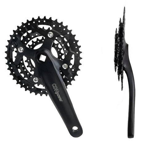 Triple Speed Aluminum Alloy Square Crankset 170mm 104/64 BCD With 42/32/22T Chainrings And Crankarms For Mountain Road And Fixed Gear Bikes