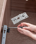 Installation of 2 Piece Metal Sectional Sofa Clips For Couch Connector, Easy Install Furniture Hardware with screwdriver