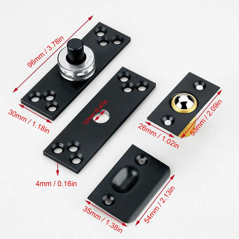 Heavy Duty Pivot Hinge With 220lbs Capacity And 360 Degree Rotation Stainless Steel Concealed Door Hinge components layout