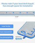 Diagram of 40 Inch EVA Foam Fish Ruler With Self Adhesive Backing For Boats And Kayaks Non Skid Surface Large 41.9 By 4.5 Inch Waterproof Measuring Stick For Catch Size On Deck, with measurement details and ruler thickness highlights.