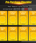 Diagram of lug nut diameters for Heavy Duty Must Have Locking Lug Nut Master Key Set 16 Piece For Spline And Star Style.