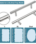 14 Piece Tray Handle Set for Resin Crafts and Cabinet Doors Stainless Steel Pulls With Screws suitable for L/XL/Oval molds.
