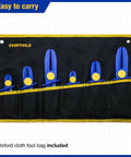 Evertools 6-piece hose clamp pliers set with blue handles in a black Oxford cloth tool bag with yellow trim included