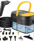 Powerful 2500W Portable Handheld Steam Cleaner With Large Capacity Tank, featuring attachments and flexible hose for versatile cleaning.