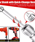 PVC Pipe Threader Set For Plumbing Repairs, featuring a hex shank design compatible with corded and cordless drills.