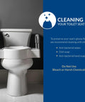 Bolt On Four And A Half Inch Raised Toilet Seat With Sturdy Support Handles No Wobble Hinges That Stay Tight shown on toilet